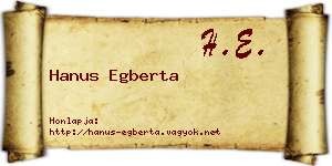 Hanus Egberta névjegykártya